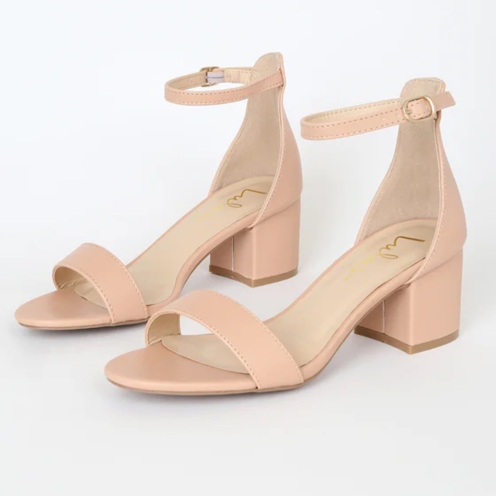 Lulu’s Harper Almond Ankle Strap Heel (NWOT)
